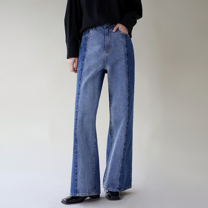 Wilson color block denim pants