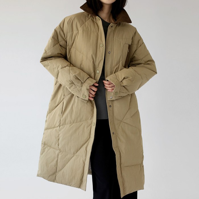 Pocket duck down long coat