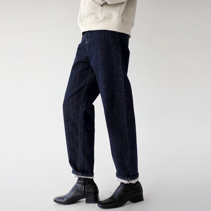 Inner Fleece Raw Denim Pants