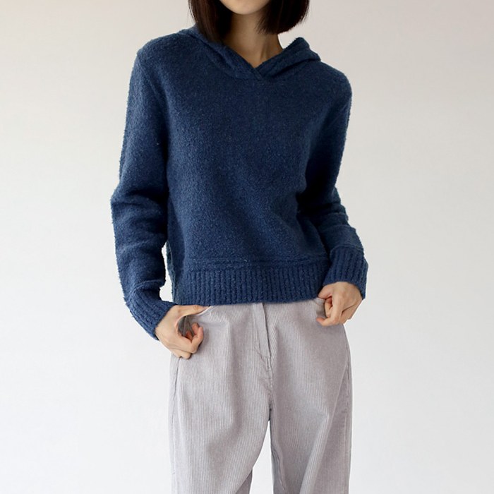 Hooded Boucle Knit