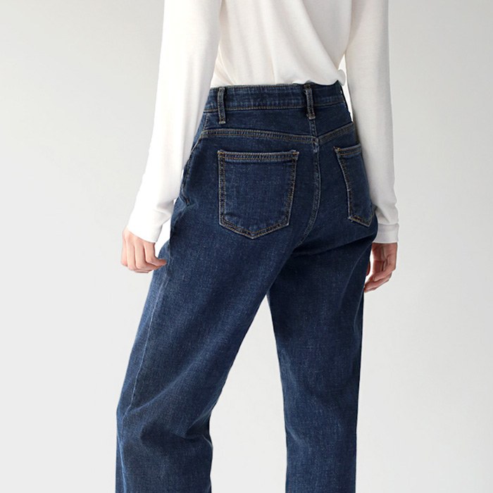 Cord brushed denim pants